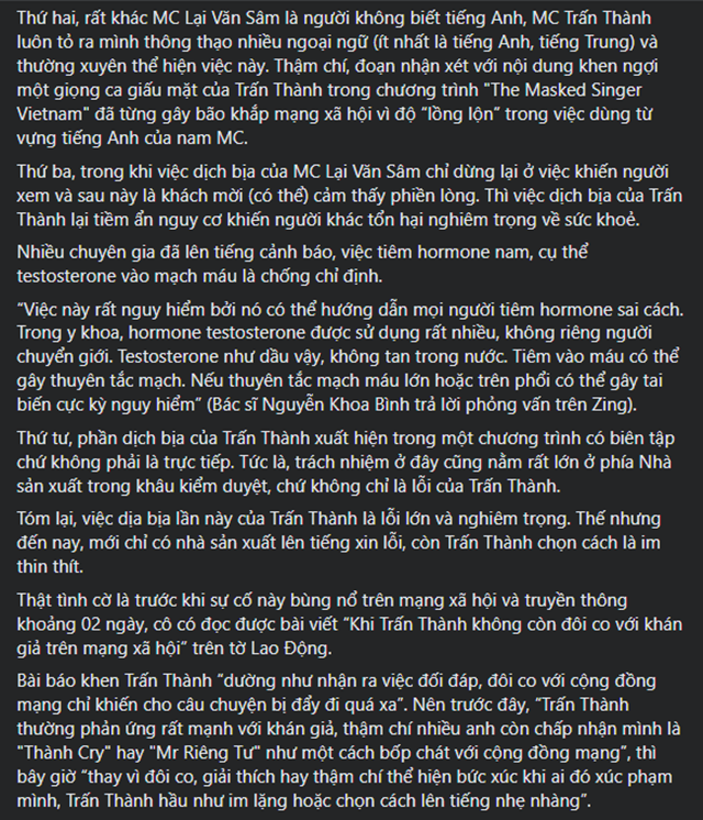 Trấn Thành bị chuyên gia chê bịa đặt, vô trách nhiệm, ồn ào của MC Lại Văn Sâm cũng được nhắc đến - ảnh 5