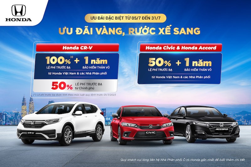 HONDA TUNG ƯU ĐÃI VÀNG, RƯỚC XẾ SANG CHO KHÁCH MUA CR-V, CIVIC VÀ ACCORD