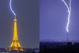 Clip: Khoảnh khắc tia sét đánh trúng tháp Eiffel, cả bầu trời Paris bừng sáng