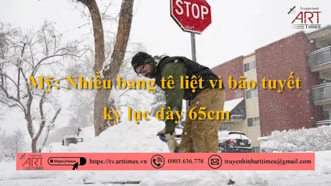 Mỹ: Nhiều bang tê liệt vì bão tuyết kỷ lục dày 65cm