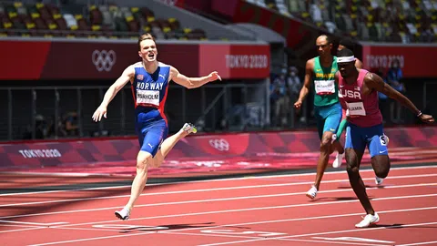 VĐV điền kinh Na Uy phá kỷ lục thế giới 400m rào nam trong cuộc so tài hay bậc nhất Olympic