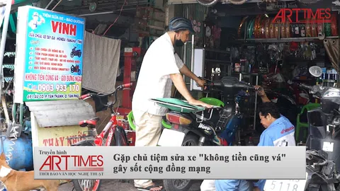 Gặp chủ tiệm sửa xe "không tiền cũng vá" gây sốt cộng đồng mạng