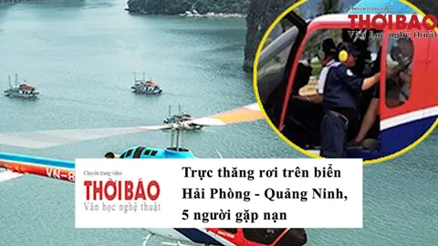 Trực thăng rơi trên biển Hải Phòng - Quảng Ninh, 5 người gặp nạn