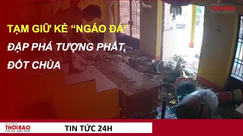 Tạm giữ kẻ 'ngáo đá' đập phá tượng phật, châm lửa đốt nhà chùa