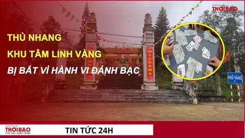 Thủ nhang khu tâm linh Phủ Vàng ở Thanh Hóa bị bắt về hành vi đánh bạc