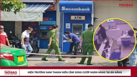 Hiện trường nam thanh niên cầm súng cướp ngân hàng ở giữa trung tâm Đà Nẵng