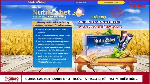 Quảng cáo Nutrizabet như thuốc, công ty dược Taphaco bị phạt 75 triệu