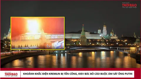 Khoảnh khắc Điện Kremlin bị tấn công, Kiev bác cáo buộc định ám sát ông Putin