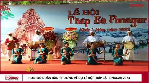 Hơn 100 đoàn hành hương về dự Lễ hội Tháp Bà Ponagar năm 2023