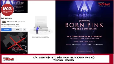 Xác minh việc BTC đêm nhạc Blackpink ủng hộ 'đường lưỡi bò'