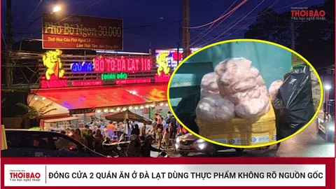 Đóng cửa 2 quán ăn ở Đà Lạt dùng thực phẩm không rõ nguồn gốc