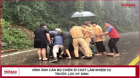 Hình ảnh cán bộ chiến sĩ CSGT làm nhiệm vụ trước lúc hy sinh