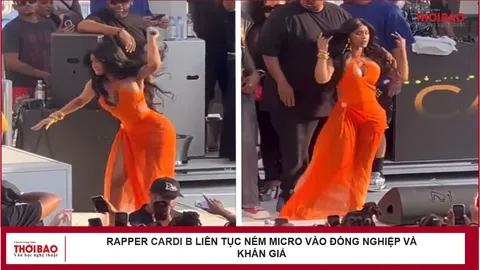 Rapper Cardi B liên tục ném micro vào đồng nghiệp và khán giả