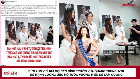 Bức xúc vì Ý Nhi gọi tên mình trước vua Quang Trung, NTK Đỗ Mạnh Cường ủng hộ tước vương miện để làm gương