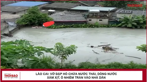 Lào Cai: Vỡ đập hồ chứa nước thải, dòng nước xám xịt, ô nhiễm tràn vào nhà dân