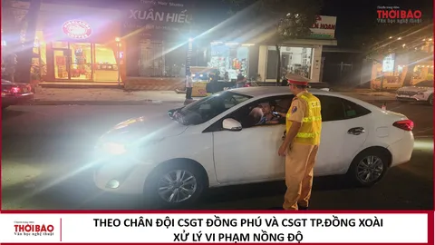 Theo chân Đội CSGT Đồng Phú và CSGT Tp.Đồng Xoài xử lý vi phạm nồng độ