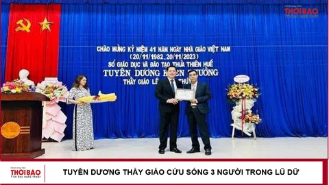 Tuyên dương thầy giáo cứu sống 3 người trong lũ dữ