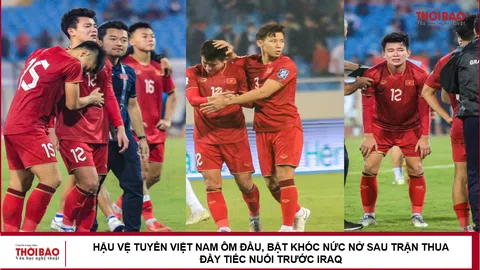 Hậu vệ tuyển Việt Nam ôm đầu, bật khóc nức nở sau trận thua đầy tiếc nuối trước Iraq