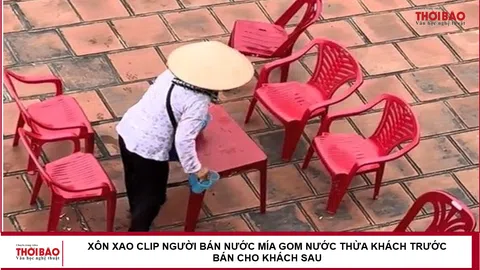 Xôn xao clip người bán nước mía gom nước thừa khách trước bán cho khách sau