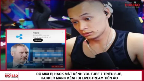 Độ Mixi bị hack mất kênh YouTube 7 triệu sub, hacker mang kênh đi livestream tiền ảo