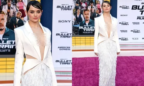 Nữ diễn viên Joey King hút mắt với đầm xẻ táo bạo