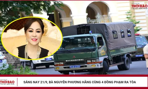 Sáng nay 21/9, bà Nguyễn Phương Hằng cùng 4 đồng phạm ra tòa