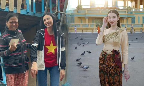 Video: Thùy Tiên đẹp 'chấn động' trong trang phục truyền thống của Campuchia