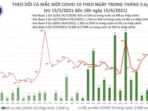 Tối 15/6: Thêm 213 ca mắc COVID-19; kỷ lục mới với 303 bệnh nhân được chữa khỏi