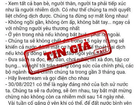 Giả mạo phát ngôn chỉ đạo chống dịch của phó thủ tướng