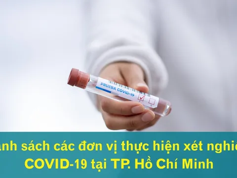 Danh sách các đơn vị thực hiện xét nghiệm COVID-19 tại TP. Hồ Chí Minh