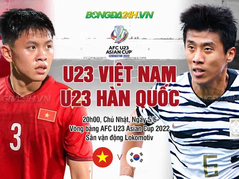 Trực tiếp bóng đá 20h ngày 5/6: U23 Việt Nam đấu U23 Hàn Quốc