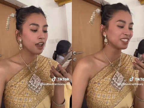 Tiểu Vy trổ tài hát tiếng Thái Lan, đam mê làm ca sĩ nhưng cuộc đời xô đẩy làm hoa hậu