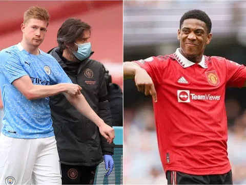 Tinh hình lực lượng MU và Man City - Chung kết Cúp FA: De Bruyne chấn thương, Martial vắng mặt